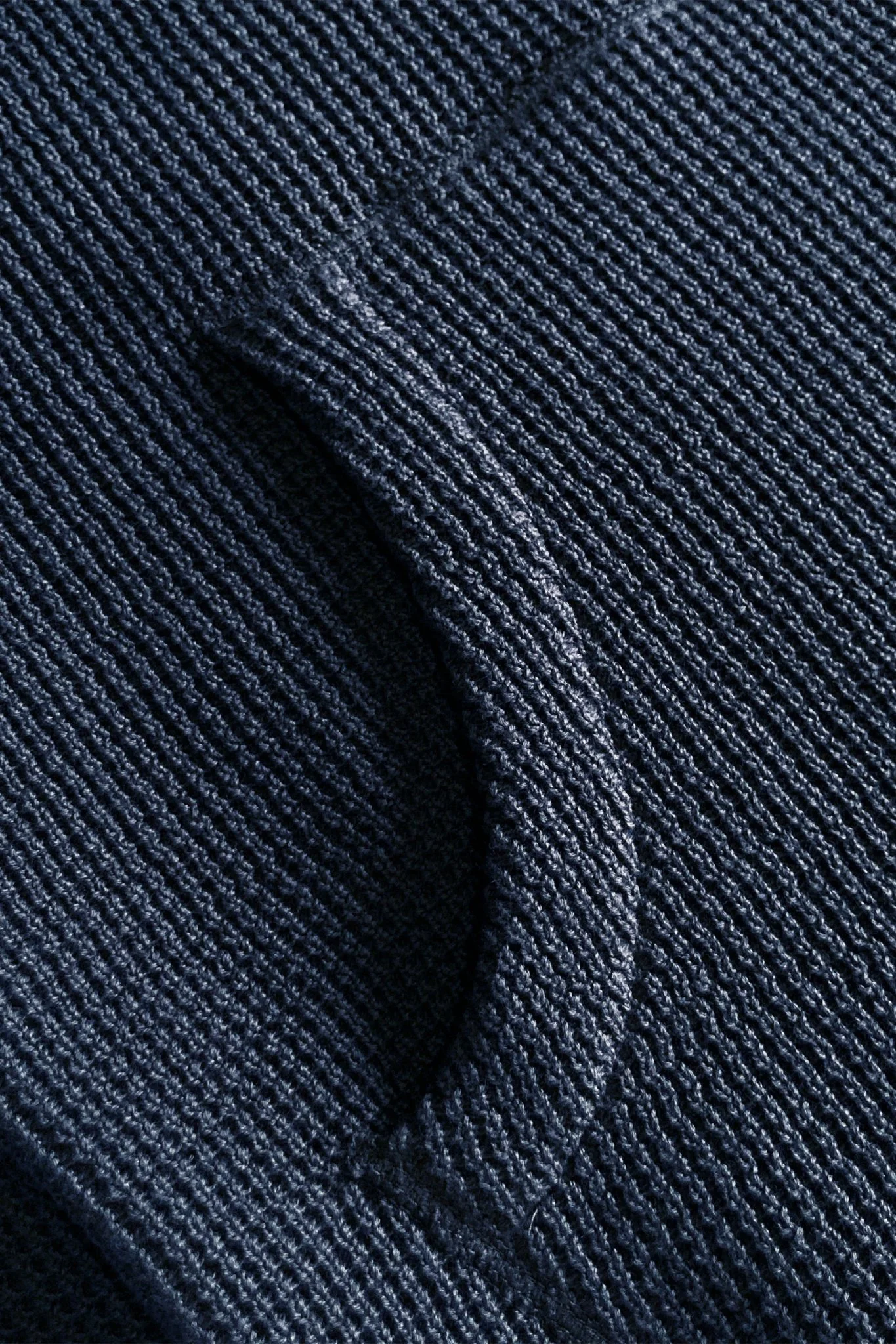 Addict Clothes ACVM Waffle Cotton Knit Hoodie  - Ink Blue - Image 3