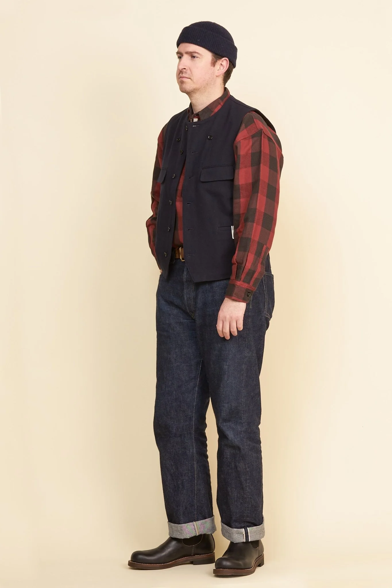 Addict Clothes ACVM Herringbone Vest - Navy - Image 4