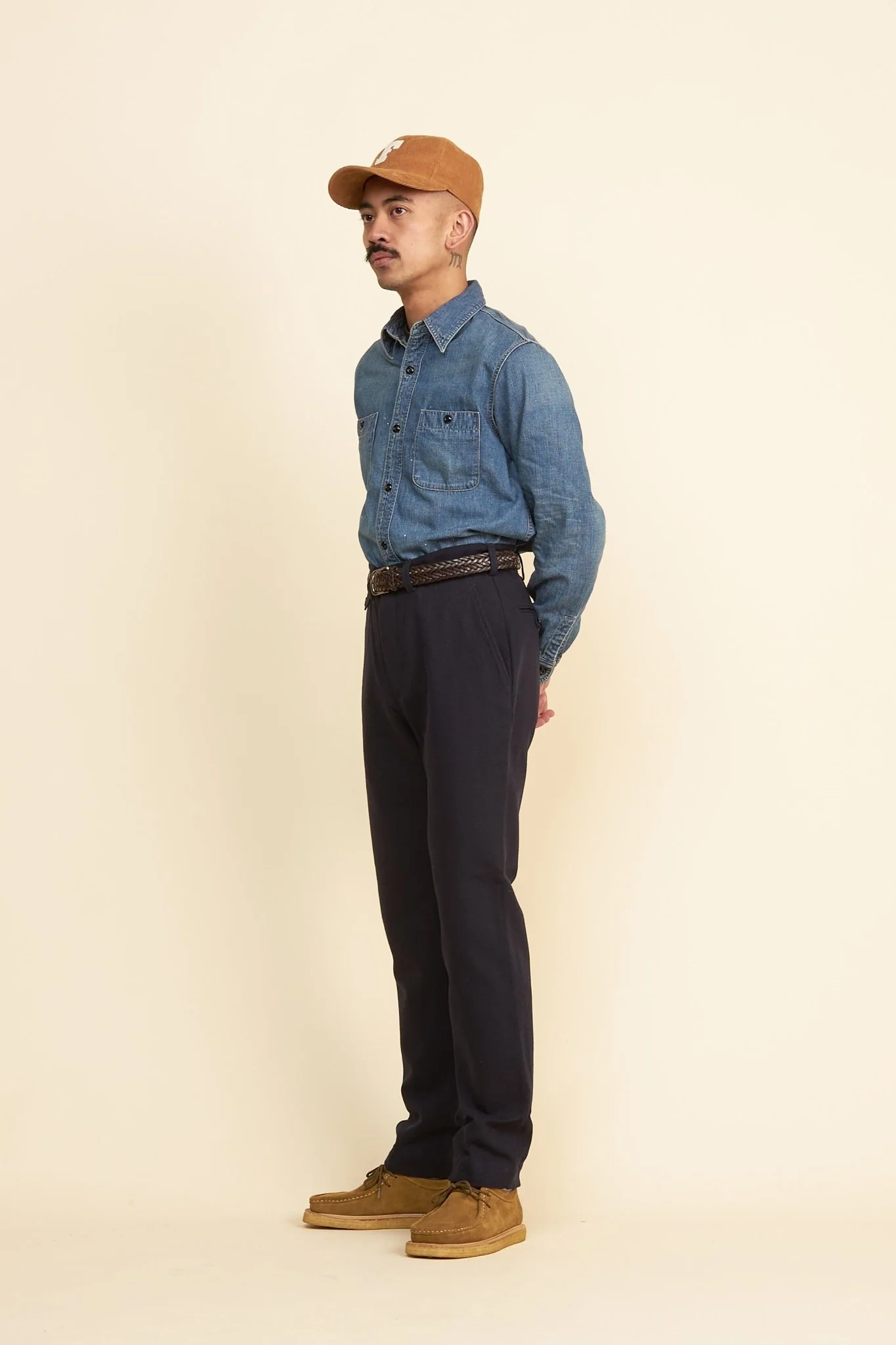 Addict Clothes Herringbone Trousers - Navy - Image 4