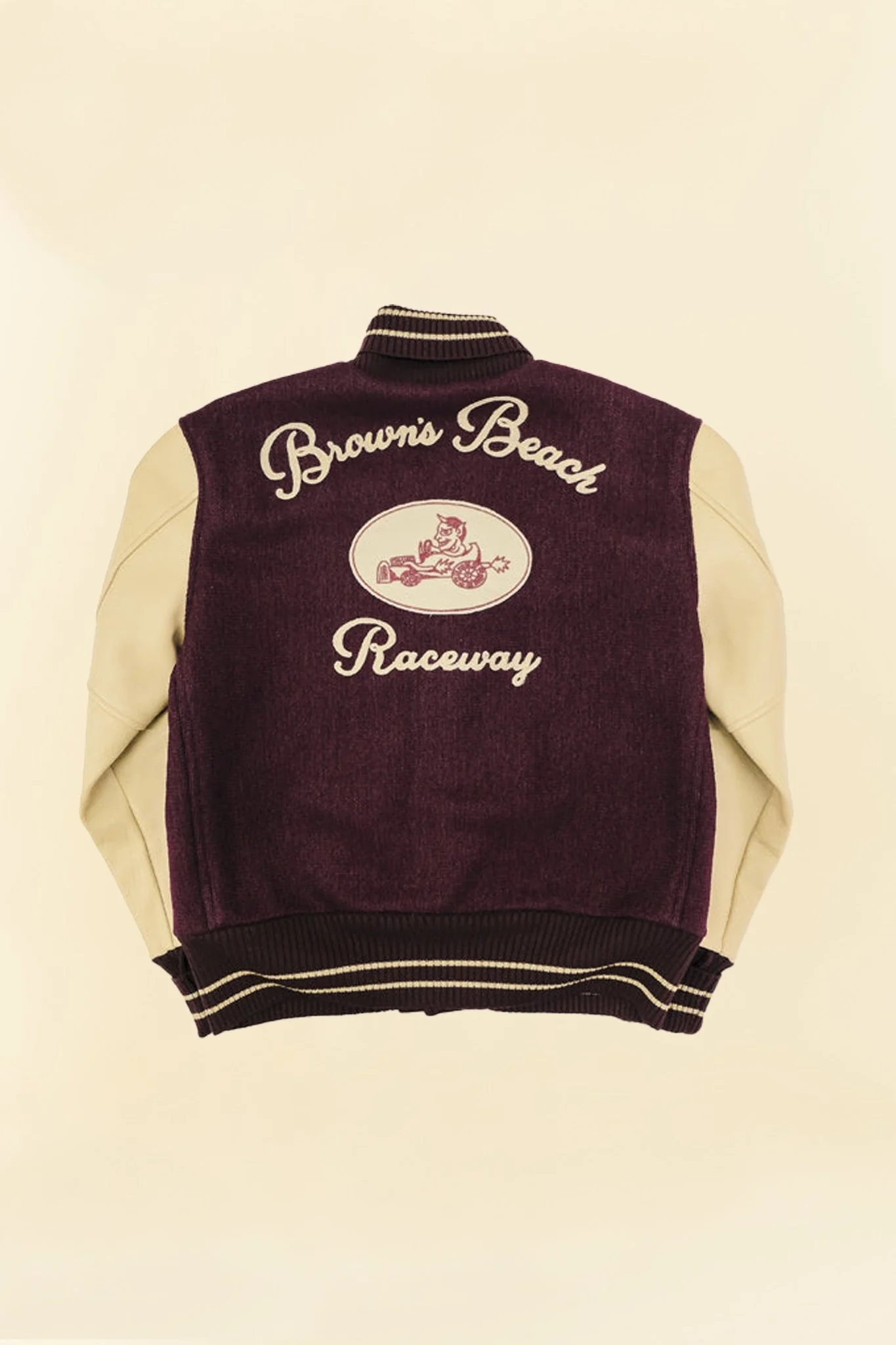 Brown's Beach Varsity Jacket - Burgundy - Image 3