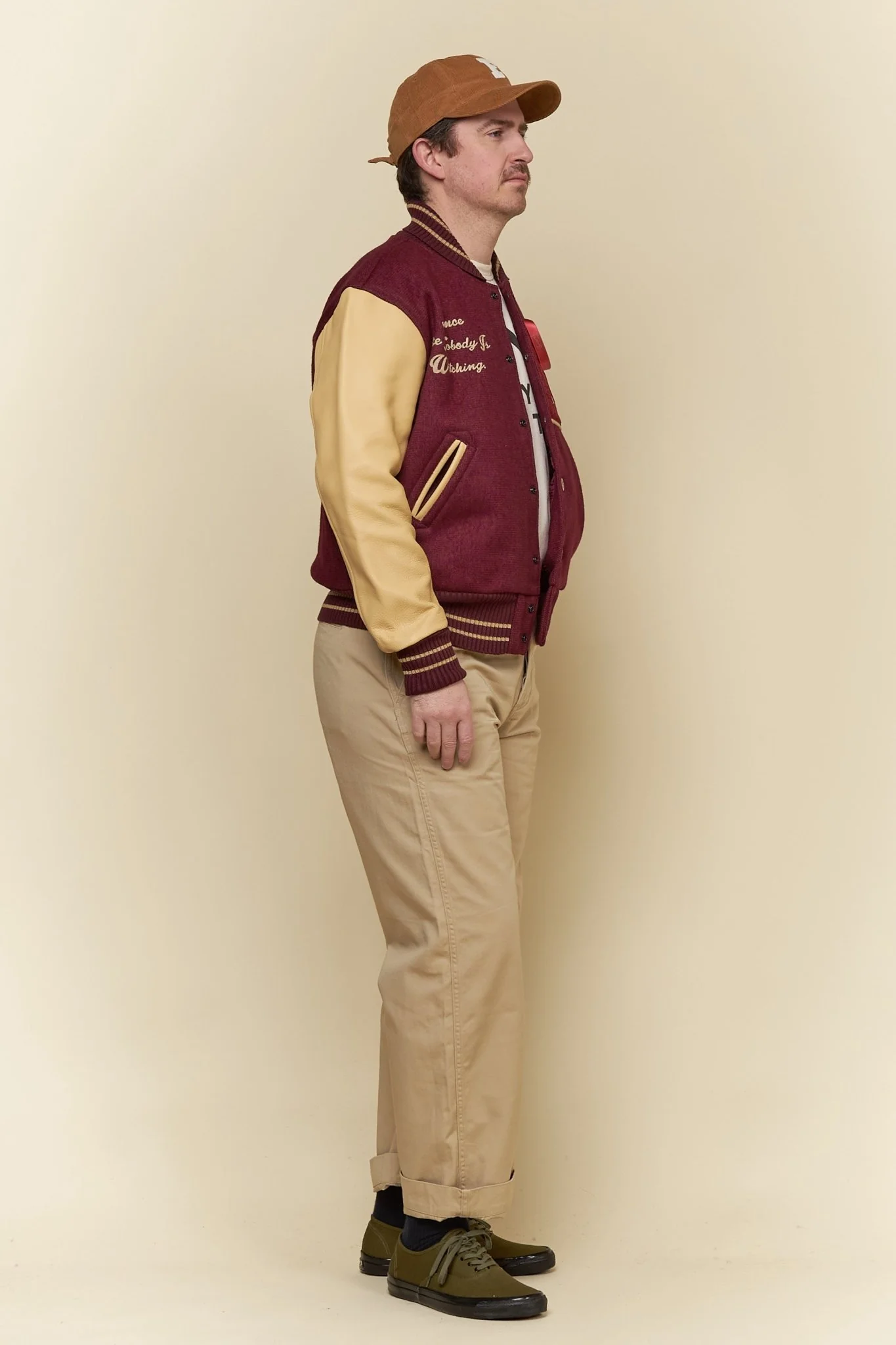 Brown's Beach Varsity Jacket - Burgundy - Image 5