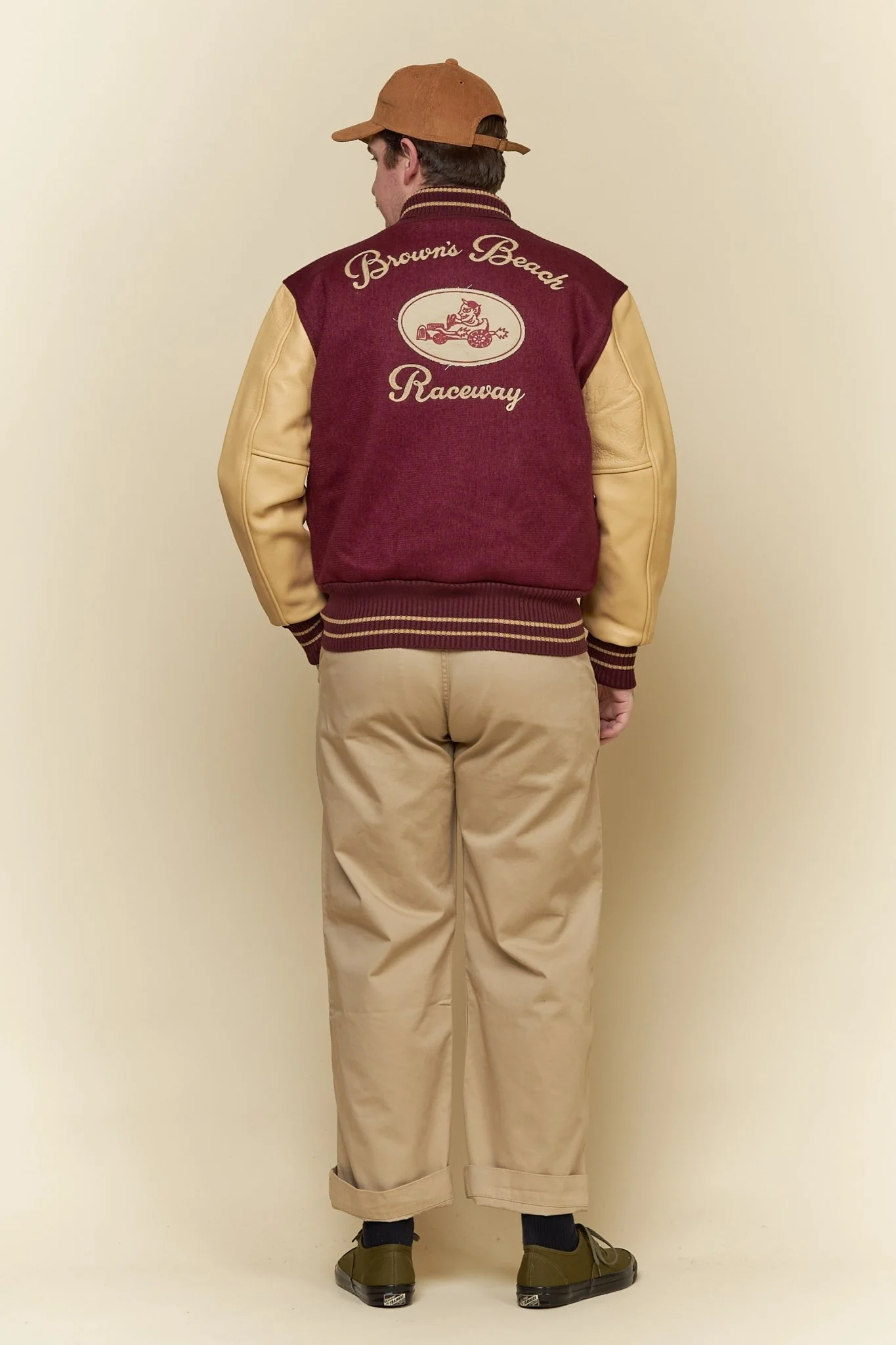 Brown's Beach Varsity Jacket - Burgundy - Image 7