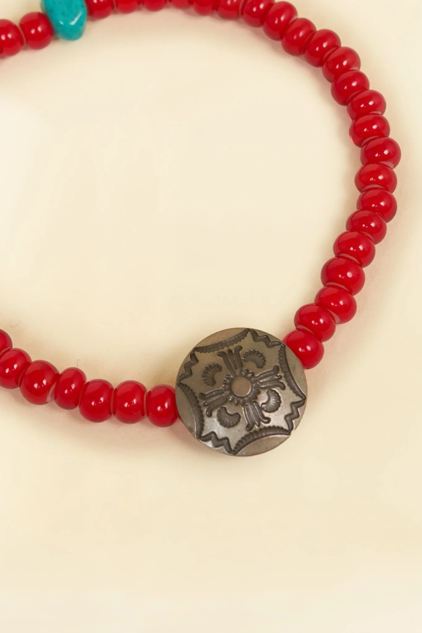 Button Works White Hearts Concho Bracelet No 3. - Red - Image 3