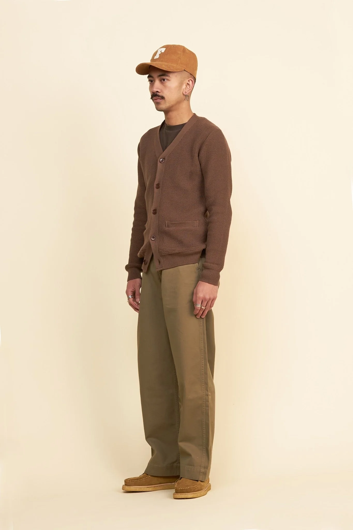 Addict Clothes ACVM Waffle Cotton Knit Cardigan - Walnut - Image 4