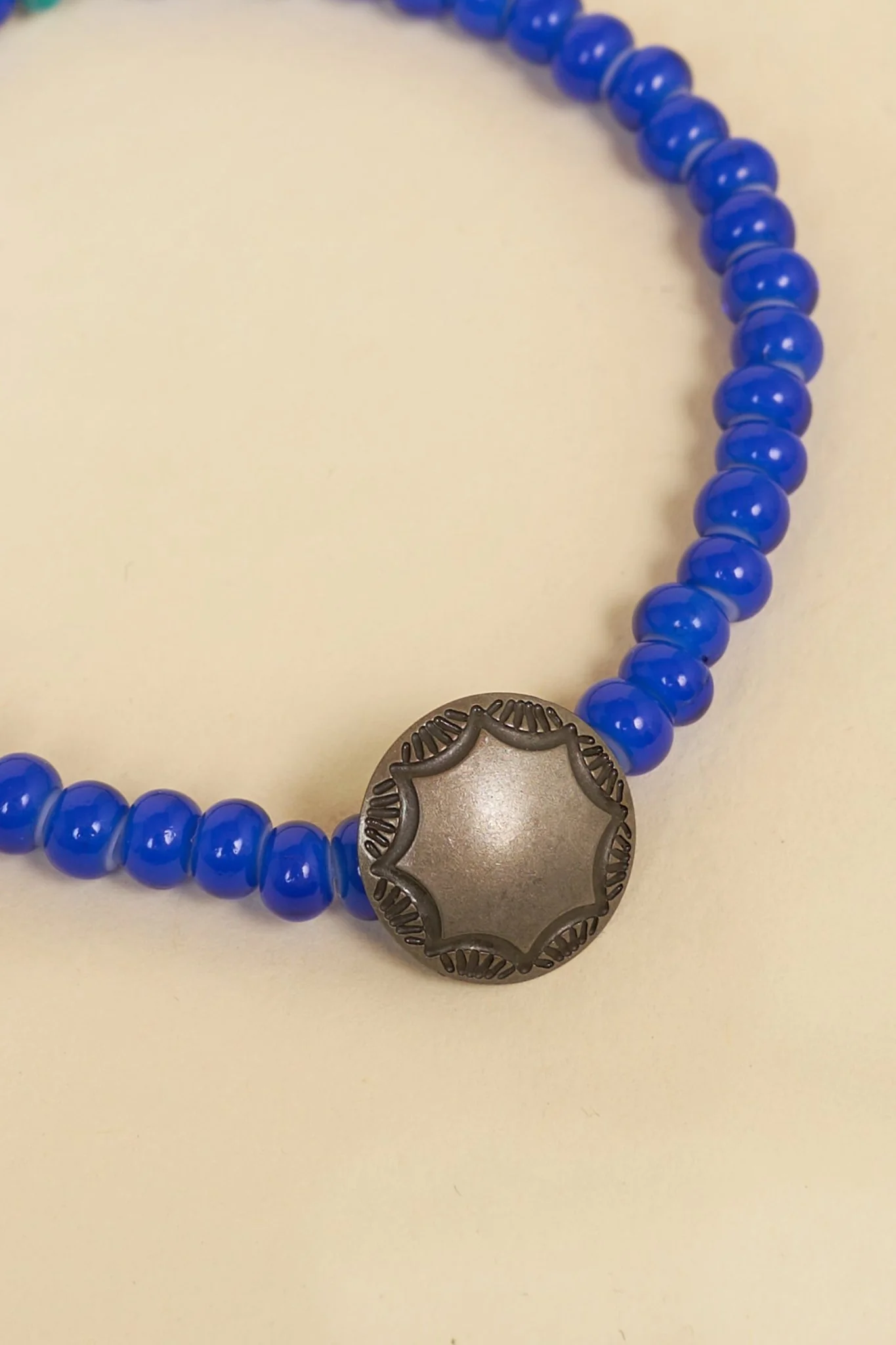 Button Works White Hearts Concho Bracelet No 5. - Blue - Image 3