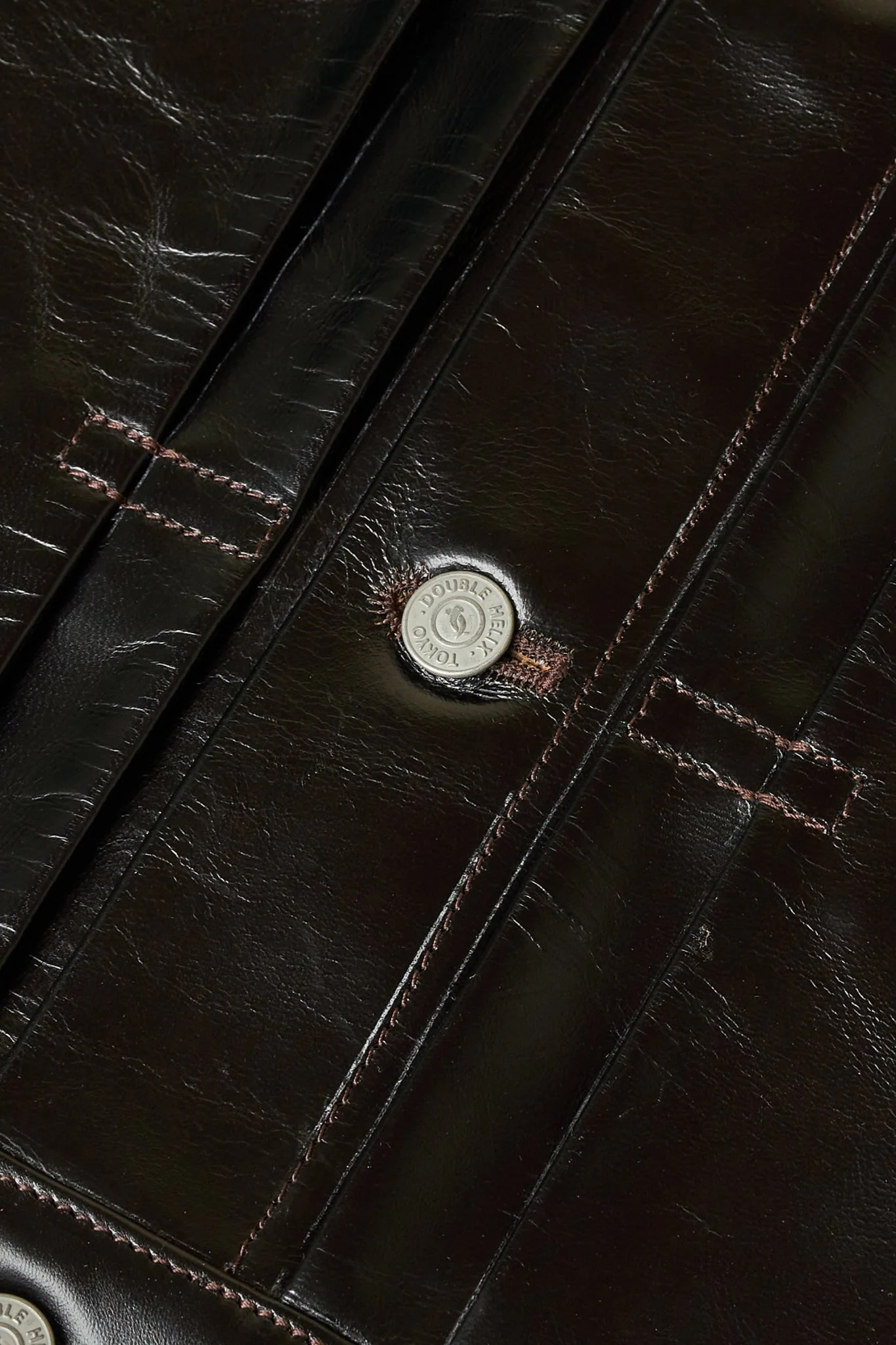 Double Helix 'Gold Digger' Type 2 Horsehide Leather Jacket - Black - Image 7