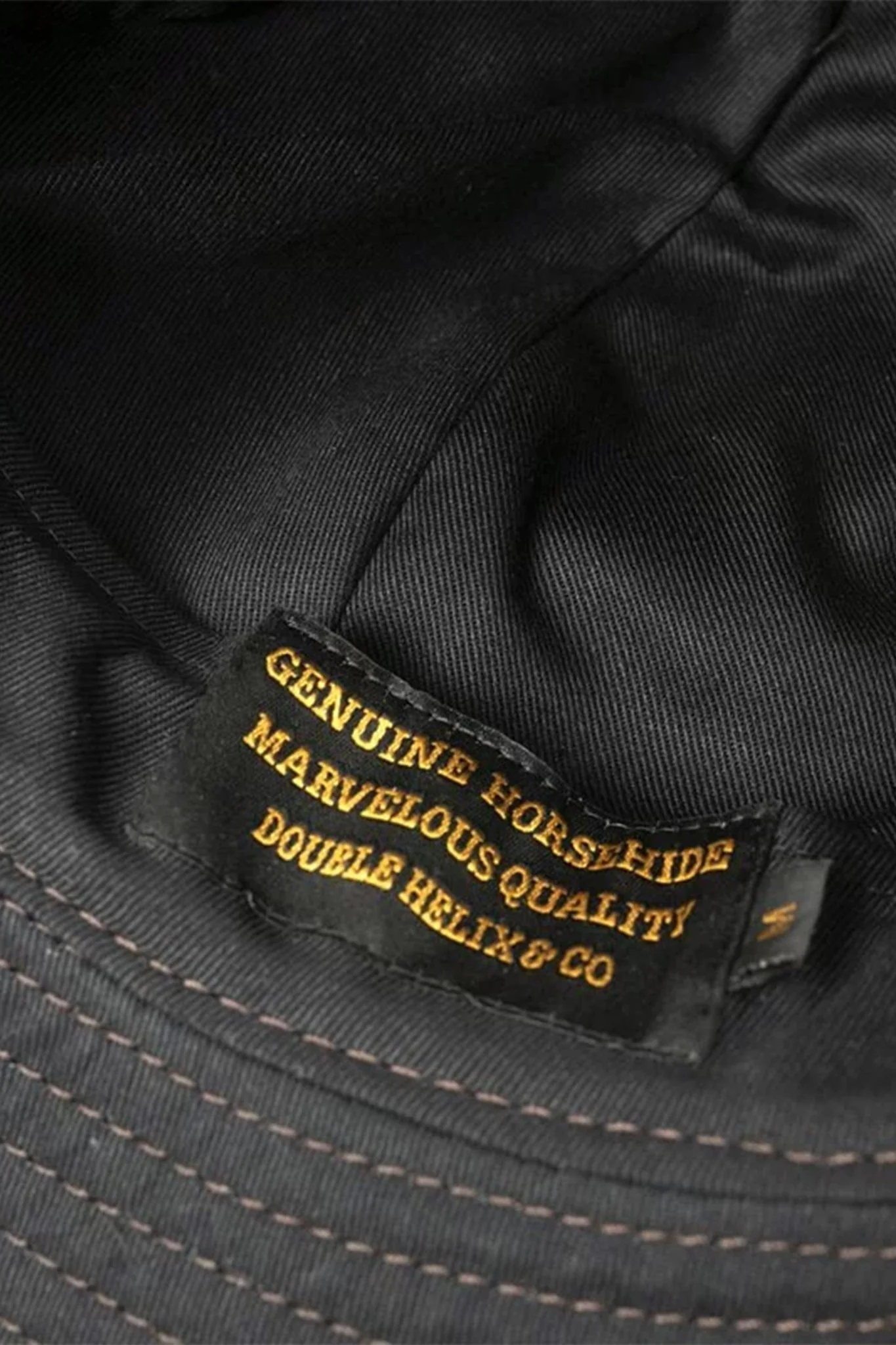 Double Helix Military Horsehide Hat - Black - Image 3