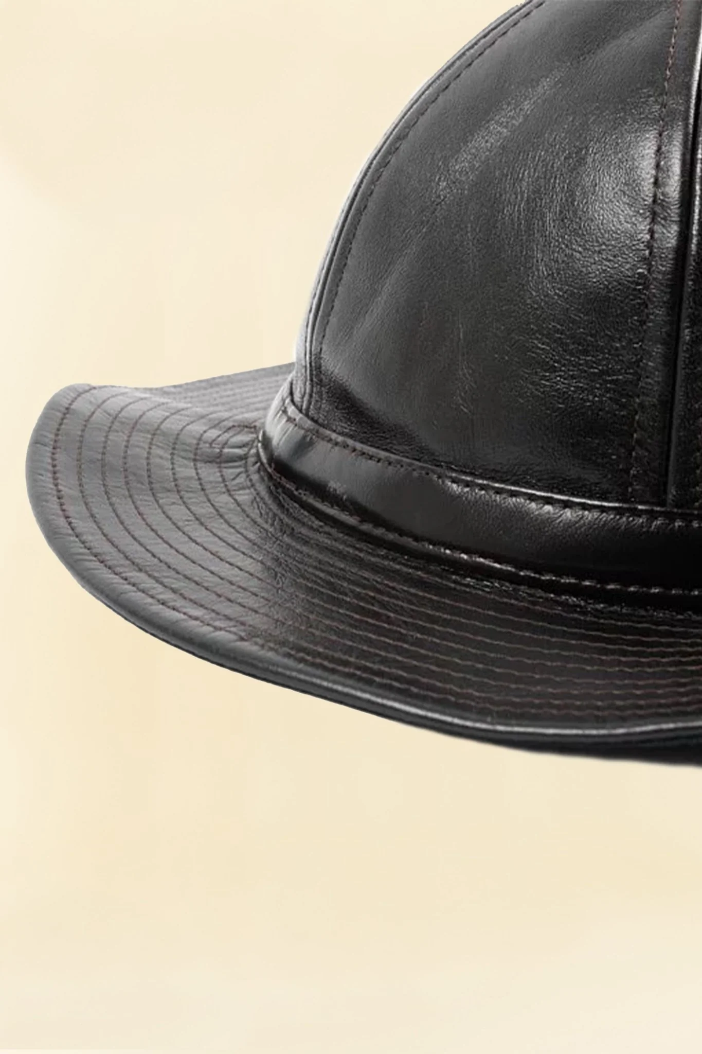 Double Helix Military Horsehide Hat - Black - Image 4