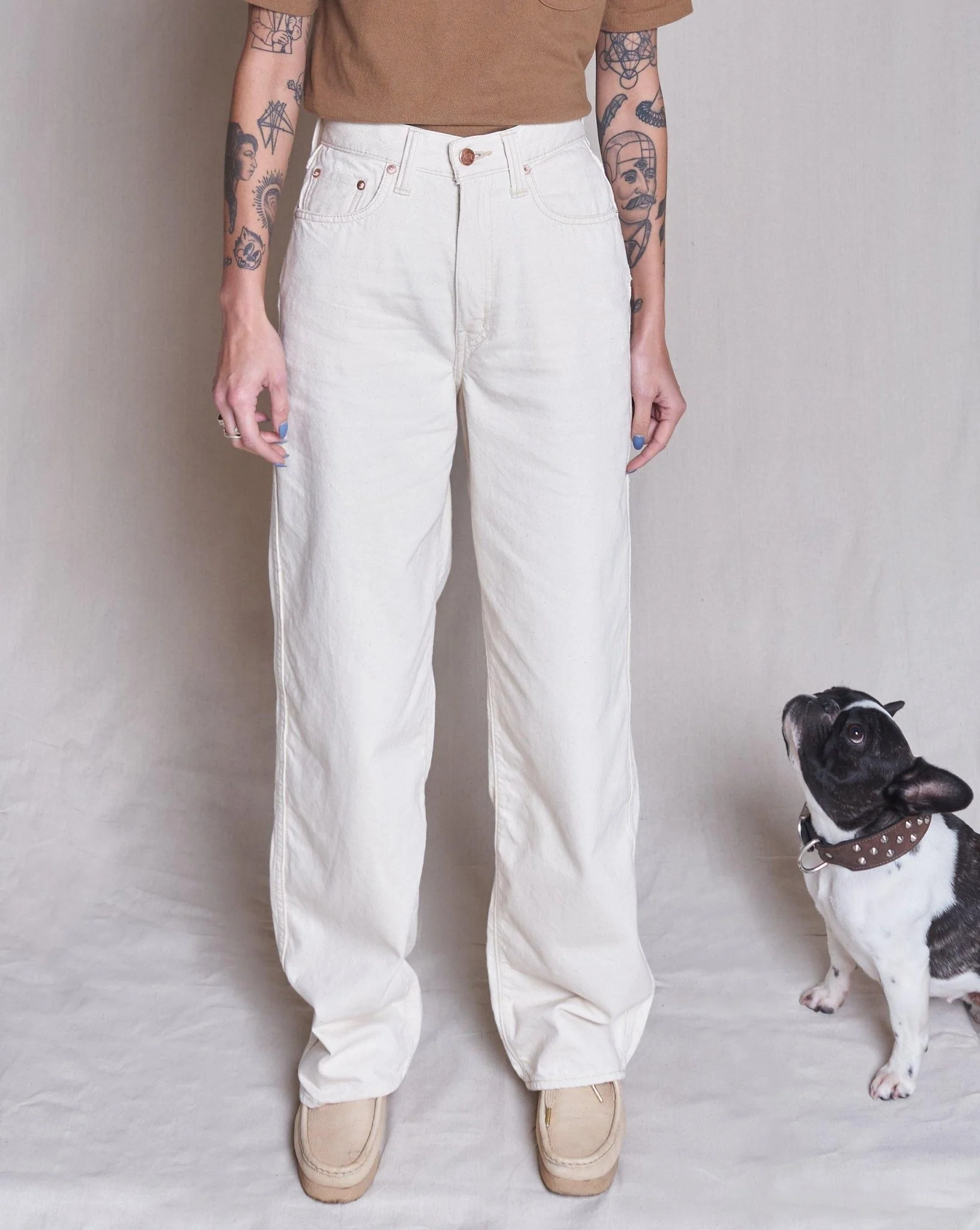 Godspeed 1934W 'Cloudkicker' Women's High-Rise Wide Leg Denim - Natural - Image 6
