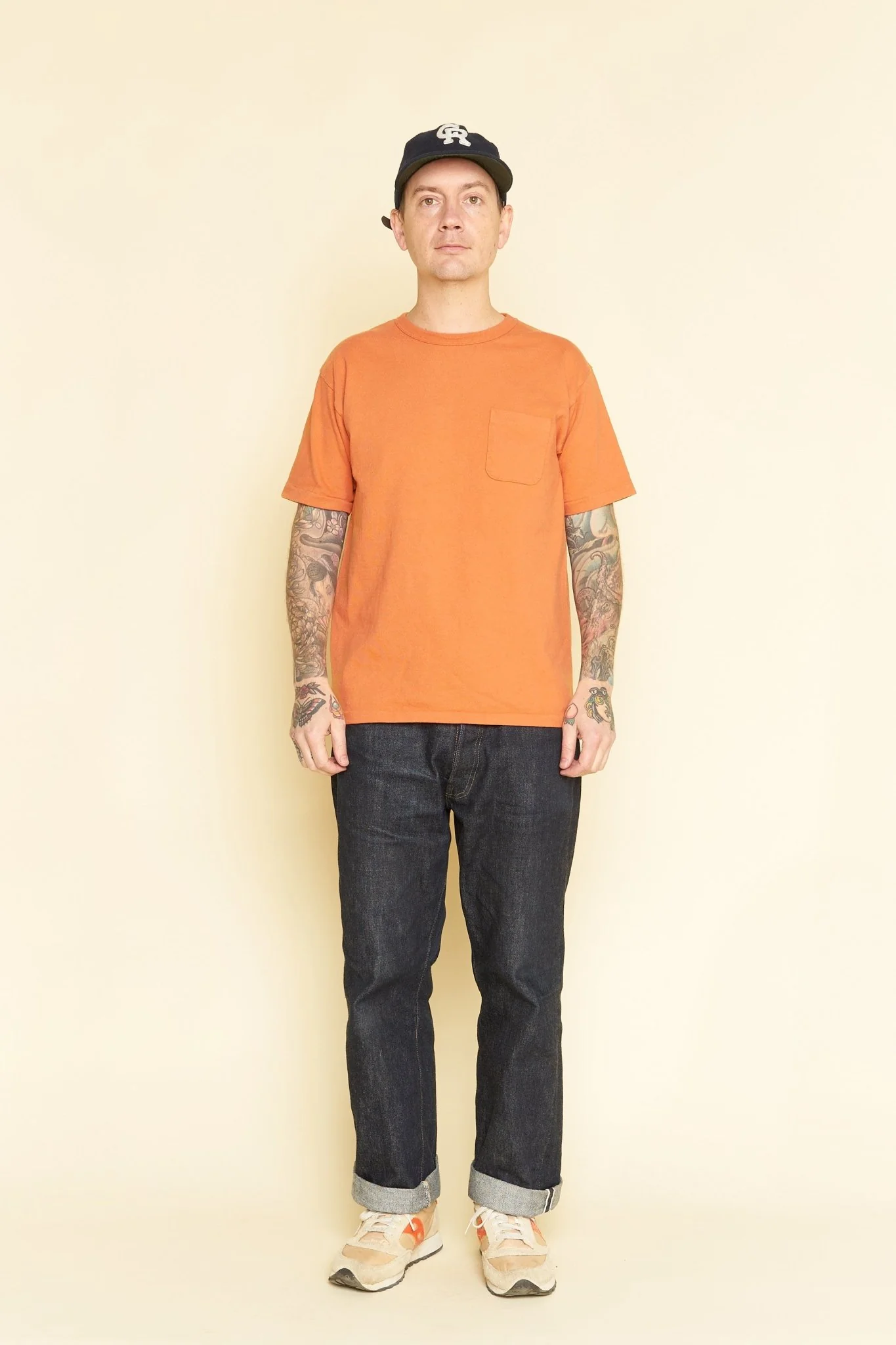 Godspeed Heavyweight Tsuriami 10oz Loopwheel Pocket T-Shirt - Orange - Image 2