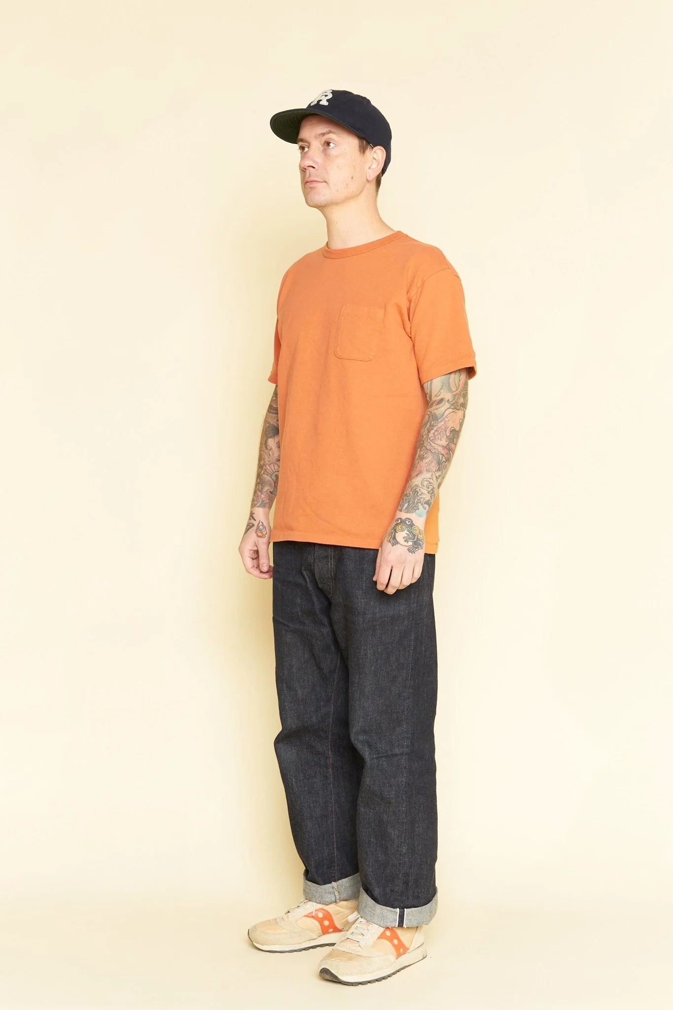 Godspeed Heavyweight Tsuriami 10oz Loopwheel Pocket T-Shirt - Orange - Image 4