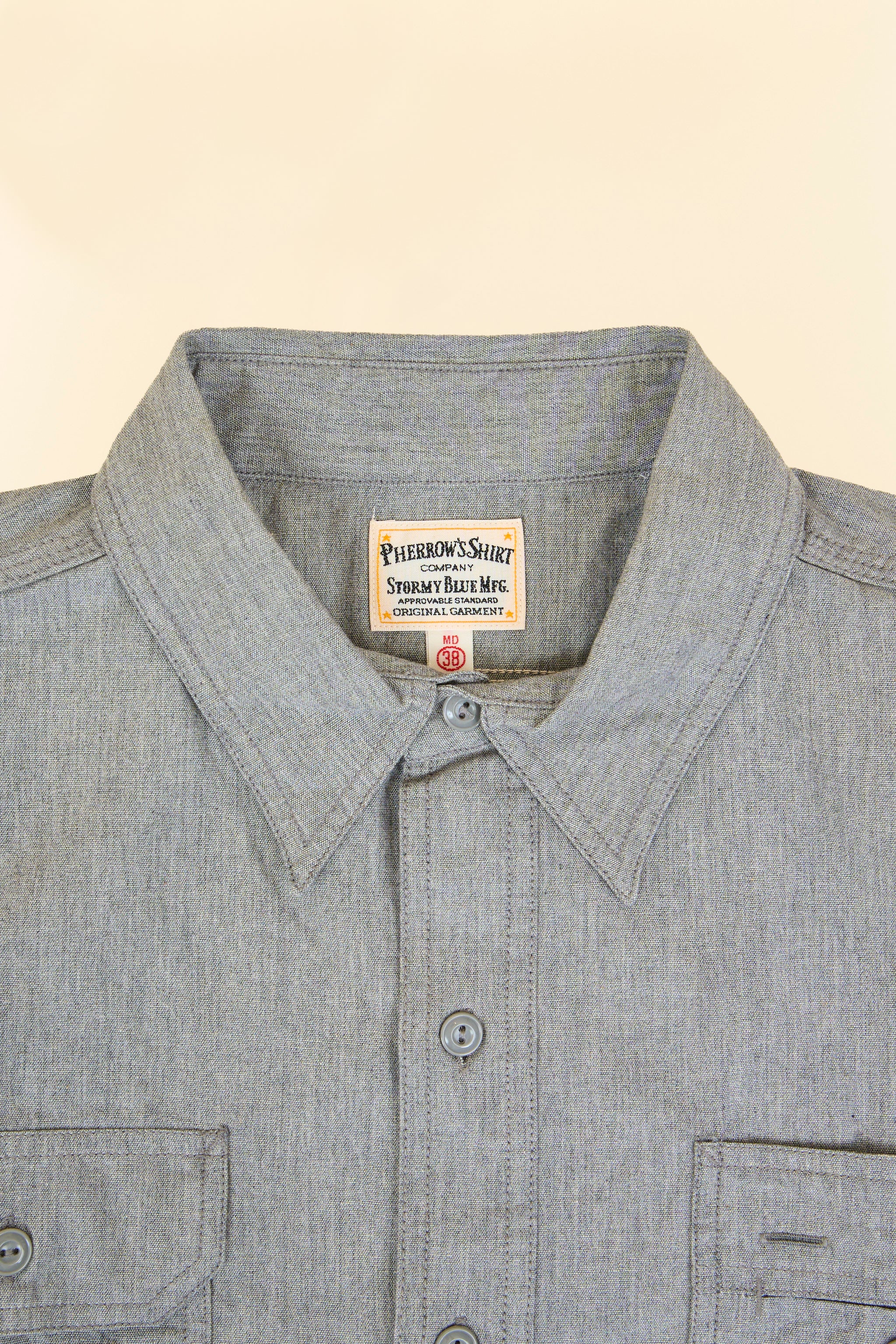 Pherrow's 60s Work Shirt - Grey - Image 3