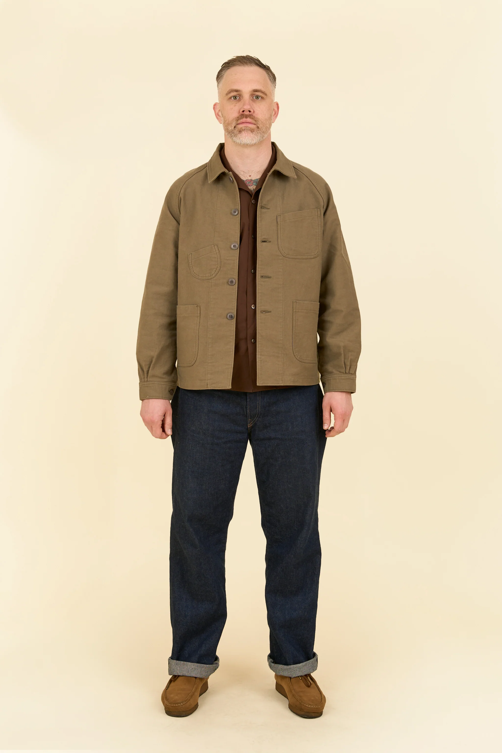 Pherrow's Nappa Workwear Jacket - Olive - Image 2