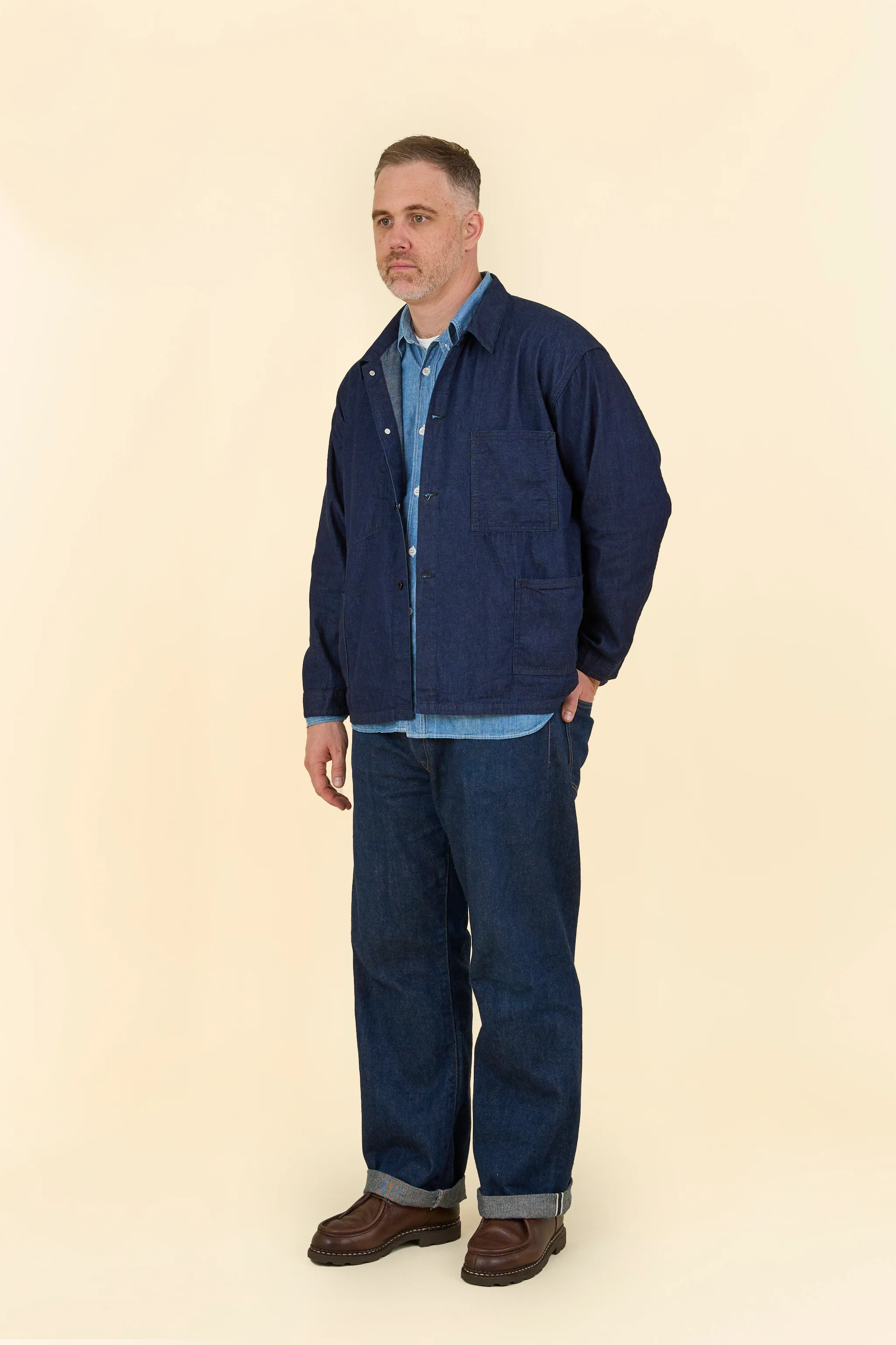 POST O'ALLS USMC 1930s Utility Jacket - Dark Indigo - Image 4