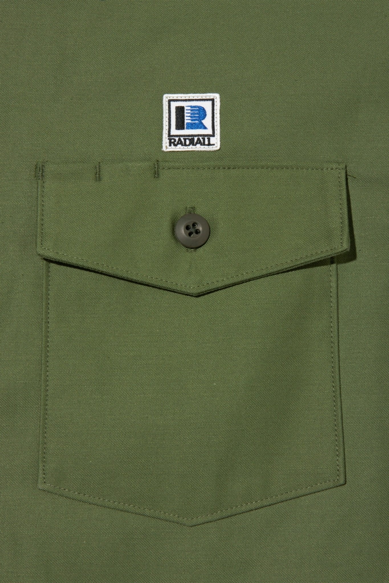 Radiall Hammond Open Collared L/S Shirt - Military Green - Image 3