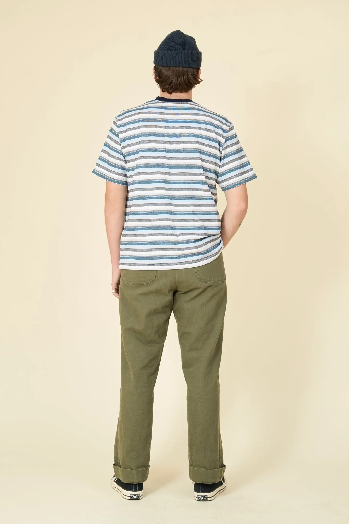 Rats Border Tee - Blue / White / Black - Image 6