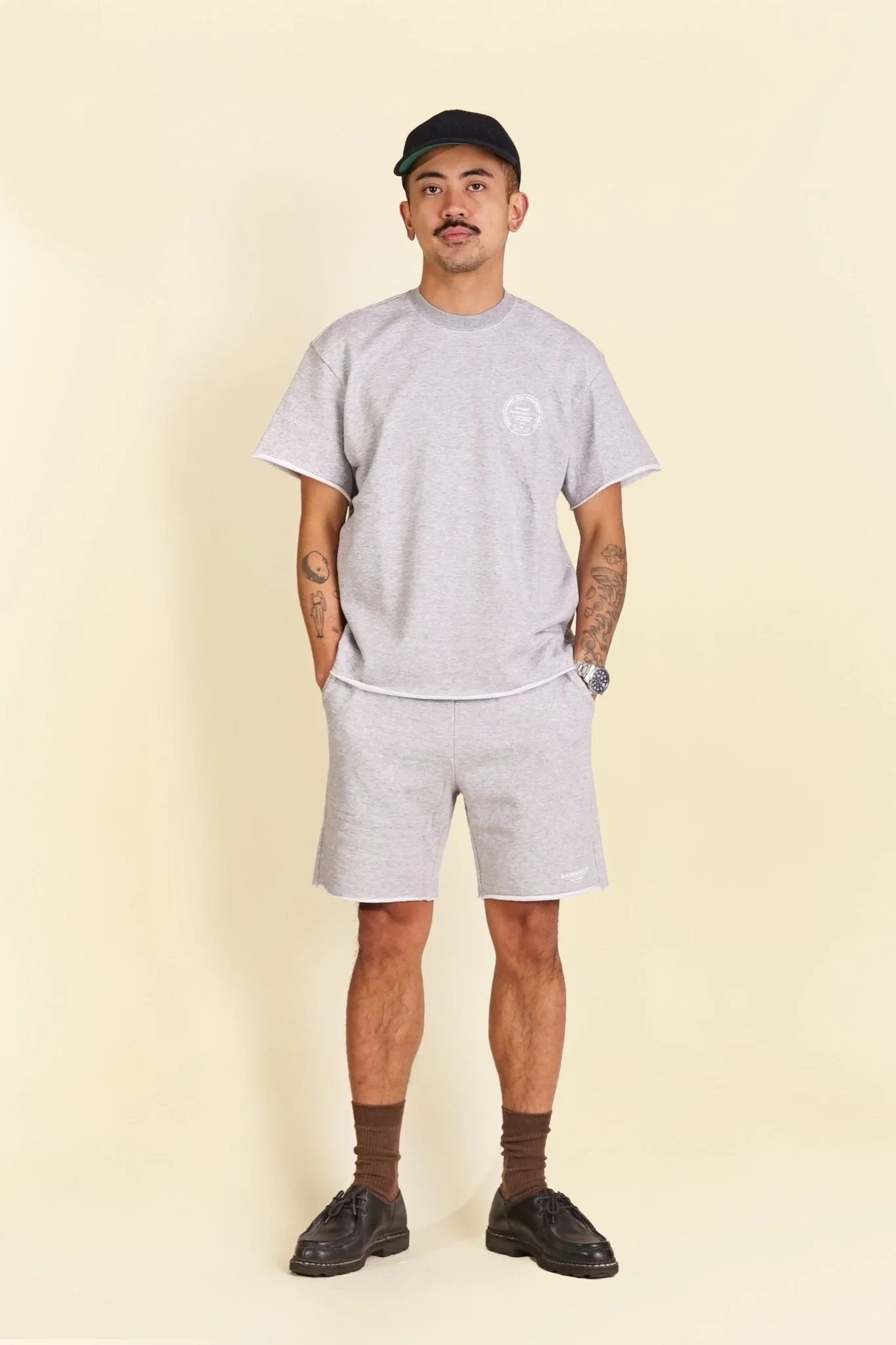 Rats Cut Off Sweat Short - Grey - Image 2
