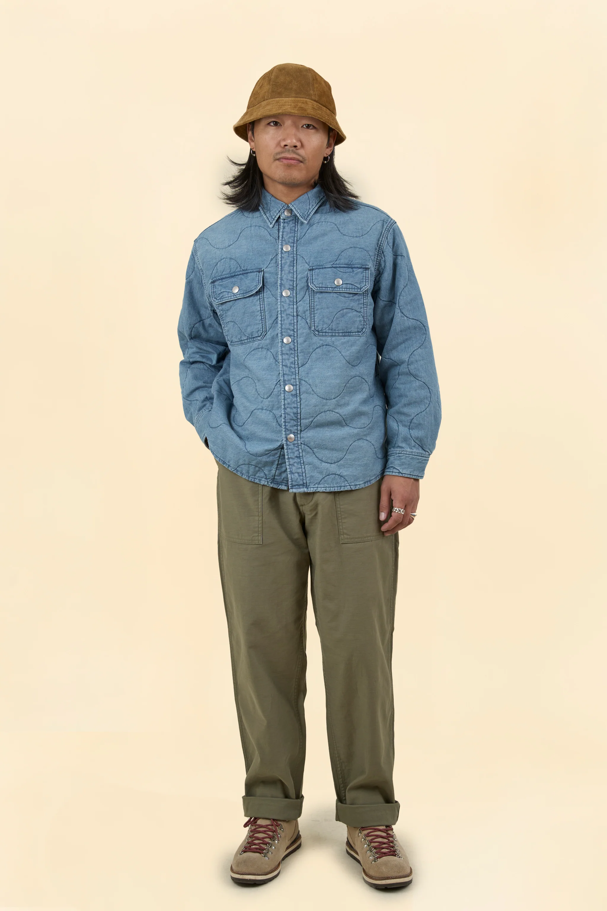 Rats Denim Quilted Shirt Jacket - Image 8