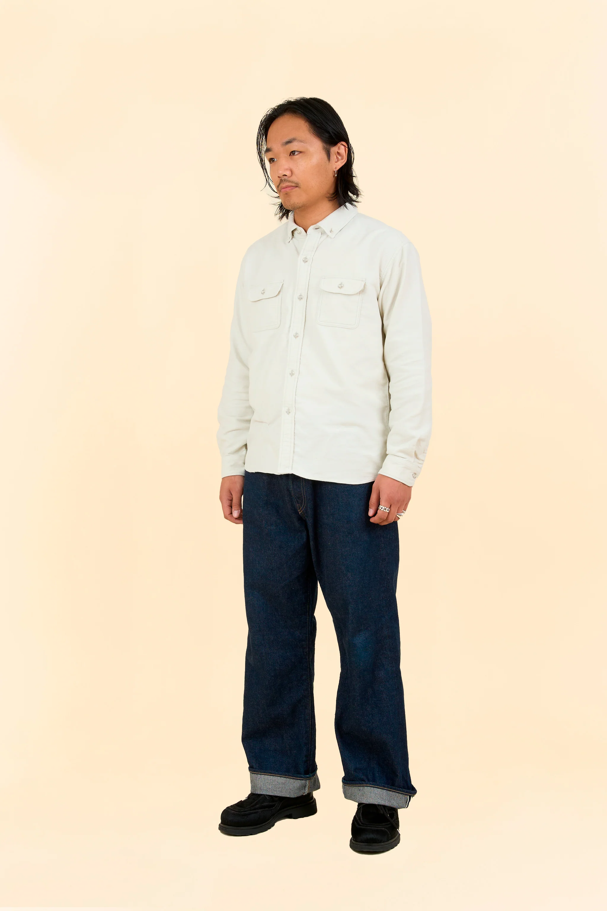 Rats Moleskin B.D Shirt - Ivory - Image 5