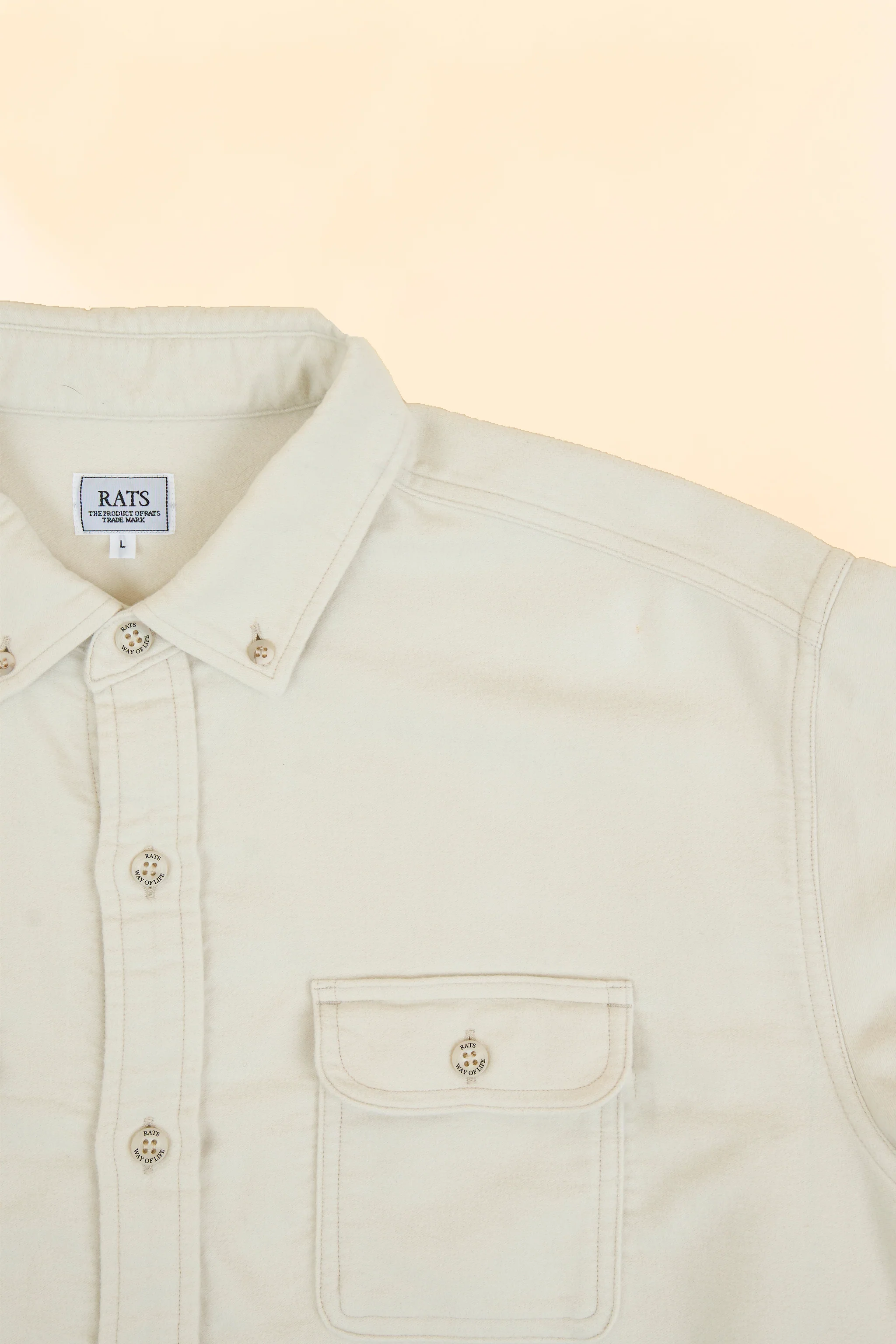 Rats Moleskin B.D Shirt - Ivory - Image 7