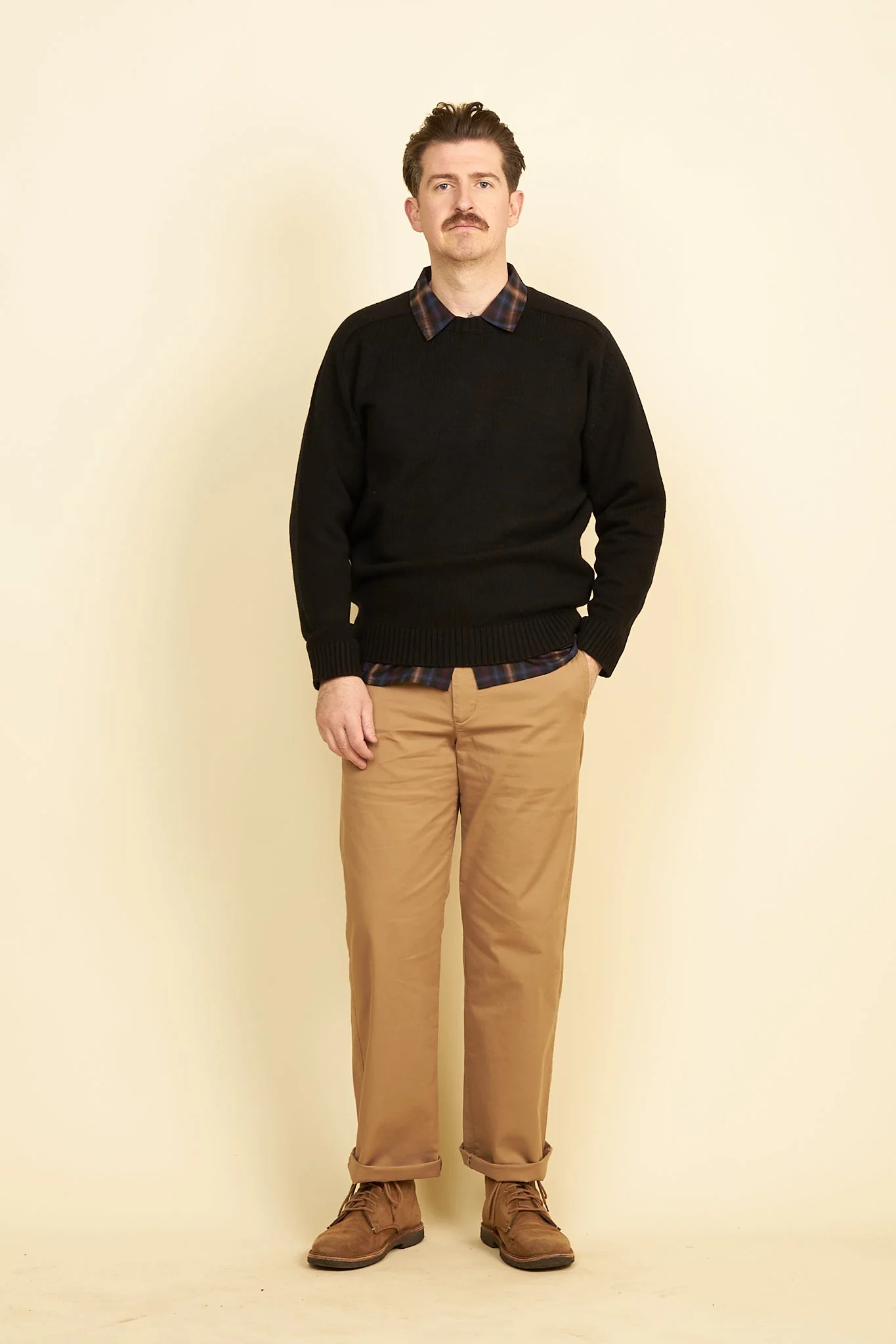 Rats Wool Cashmere Crew Neck Knit - Black - Image 2