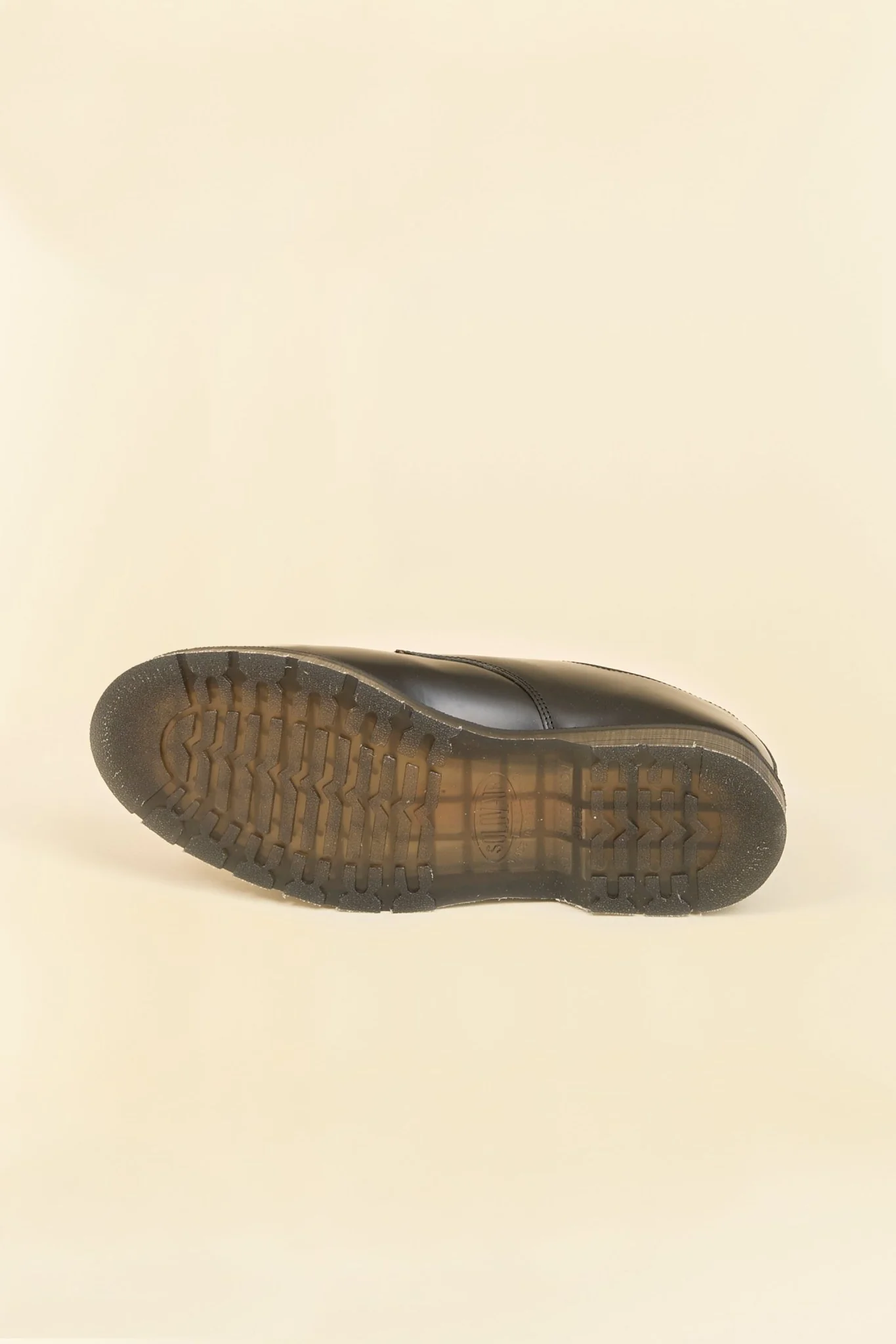 Solovair 3 Eye Gibson Shoe - Black Hi Shine - Image 5