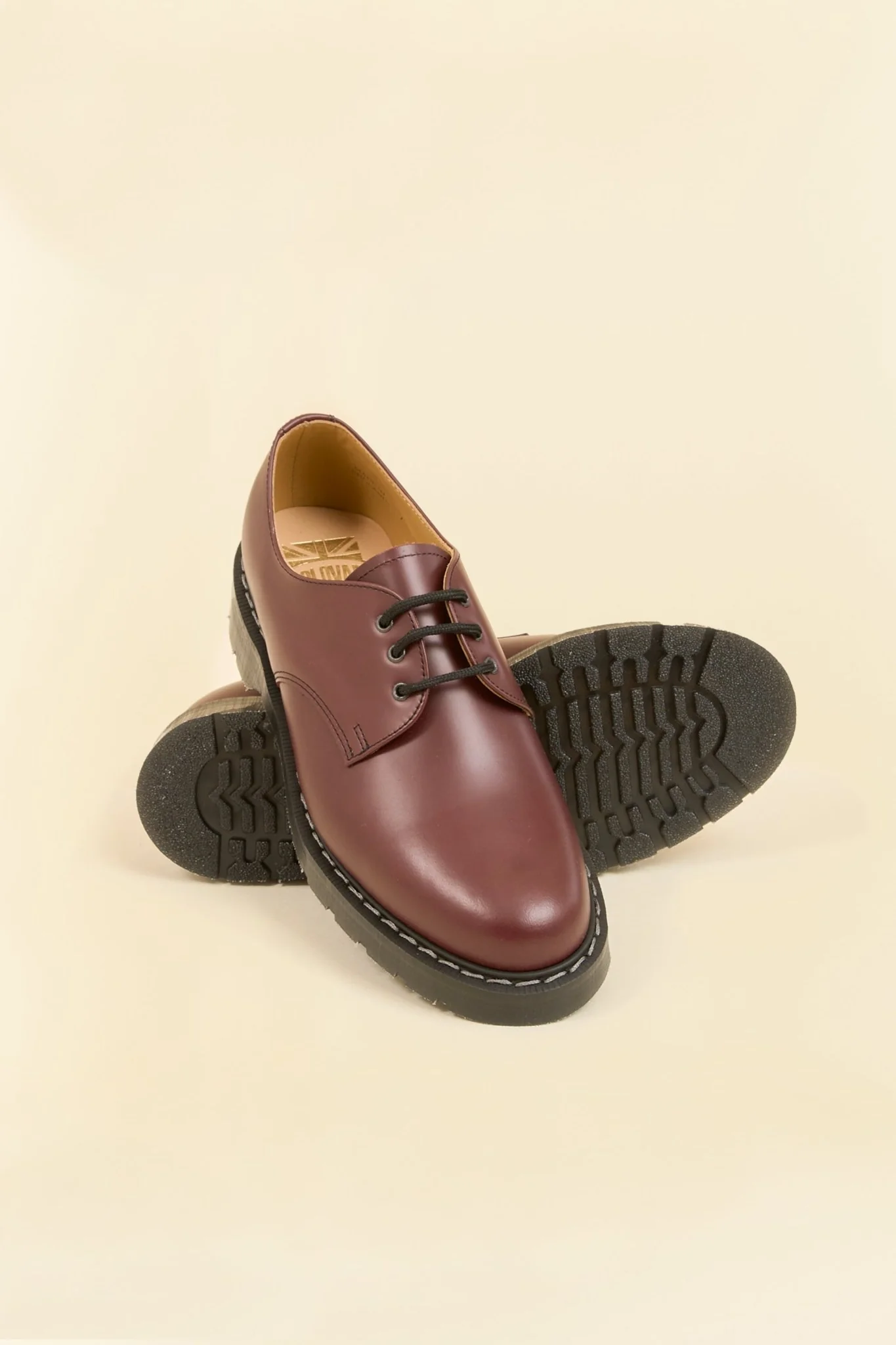 Solovair 3 Eye Gibson Shoe - Oxblood - Image 4