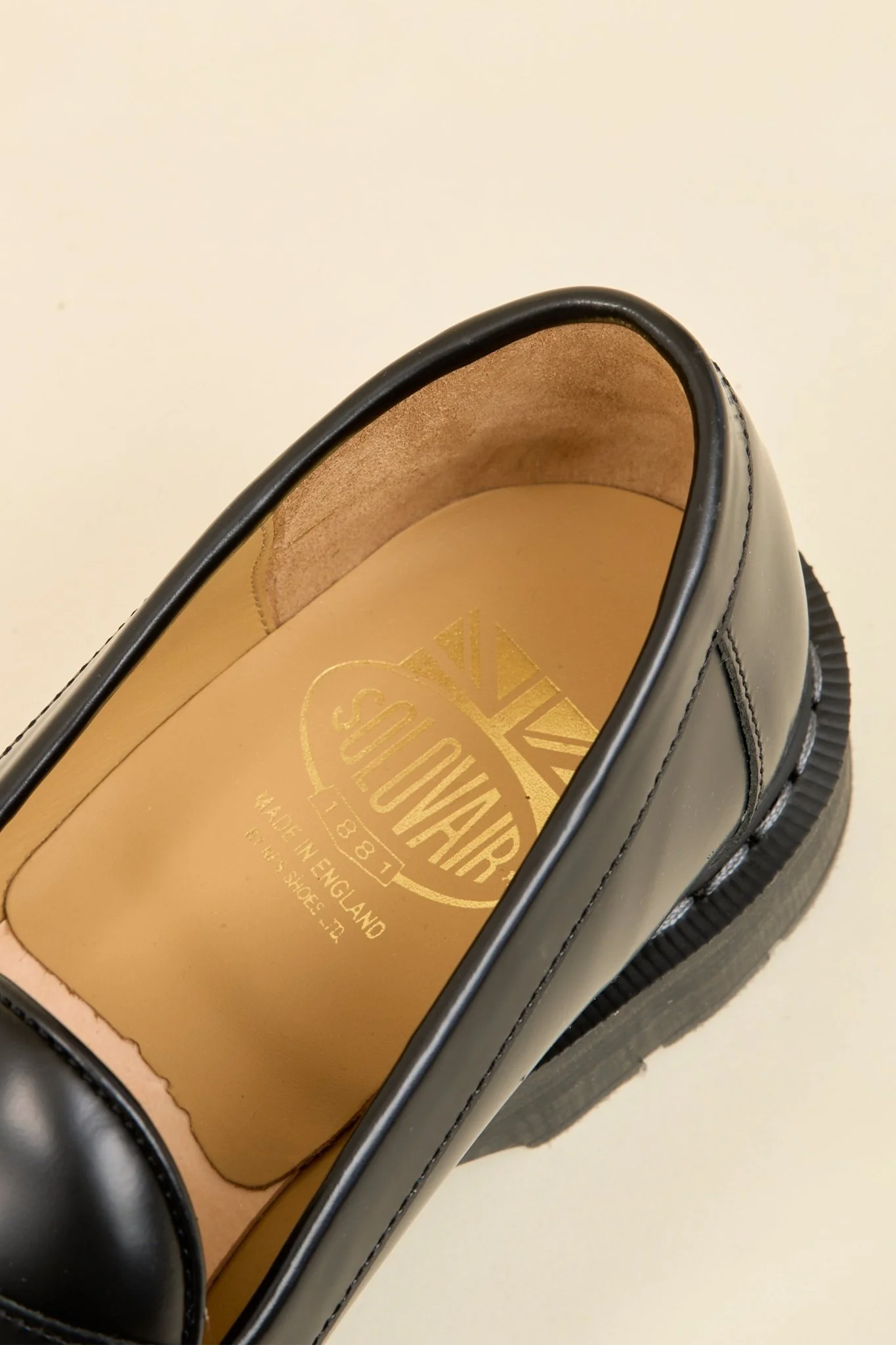 Solovair Penny Loafer - Black Hi Shine - Image 7