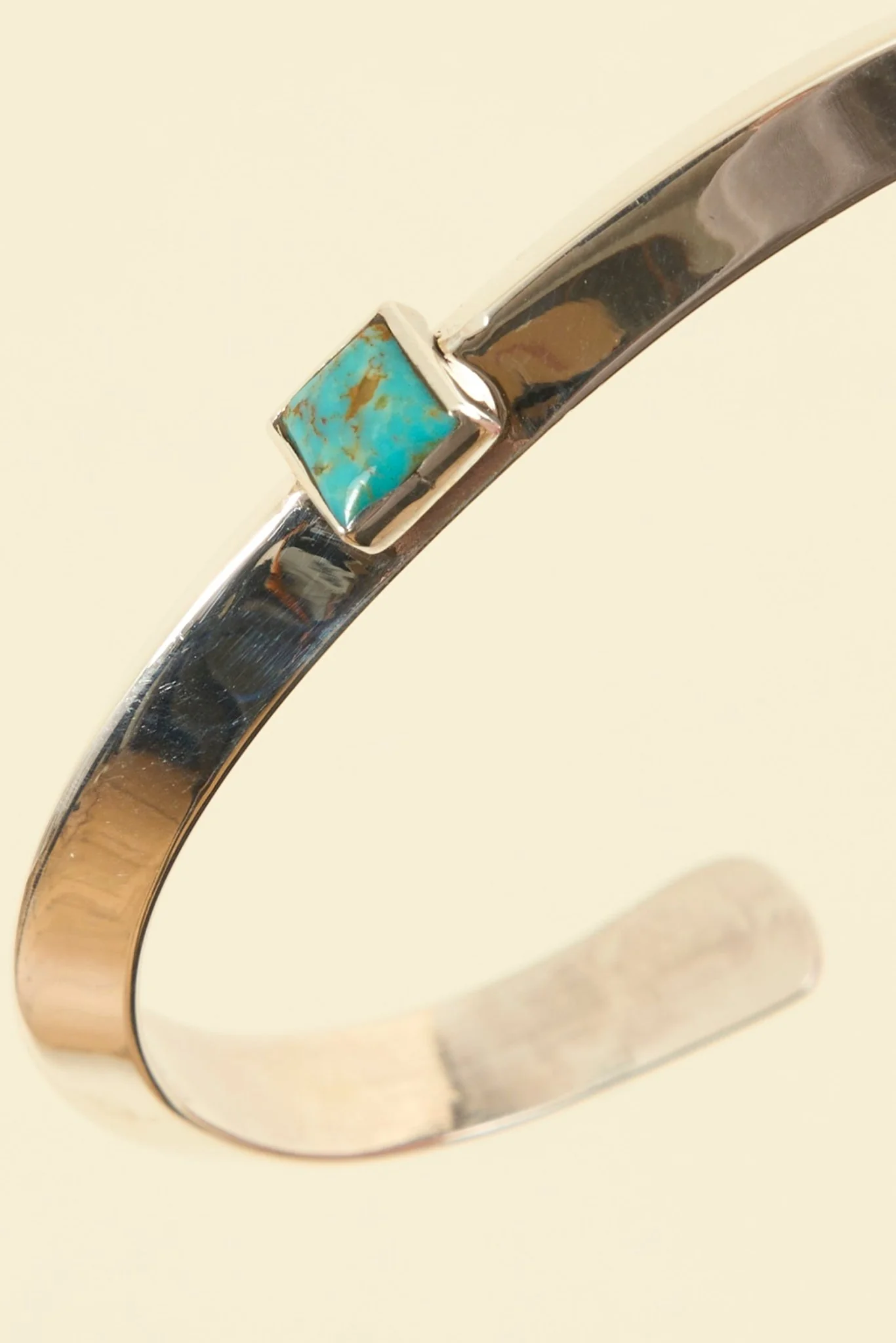 SunKu Triangle Bangle - Silver / Turquoise - Image 6