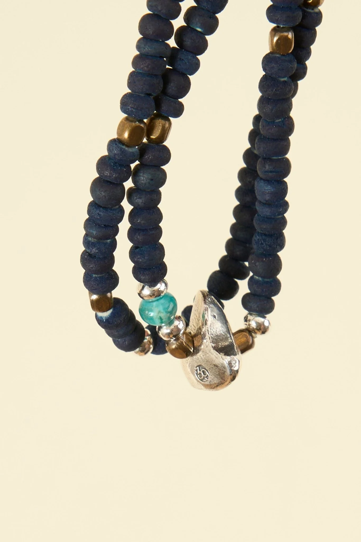 SunKu Beaded Necklace & Bracelet -  Indigo - Image 3